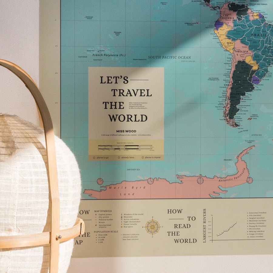 Lámina Mapamundi - Woody Map Poster - Misswood