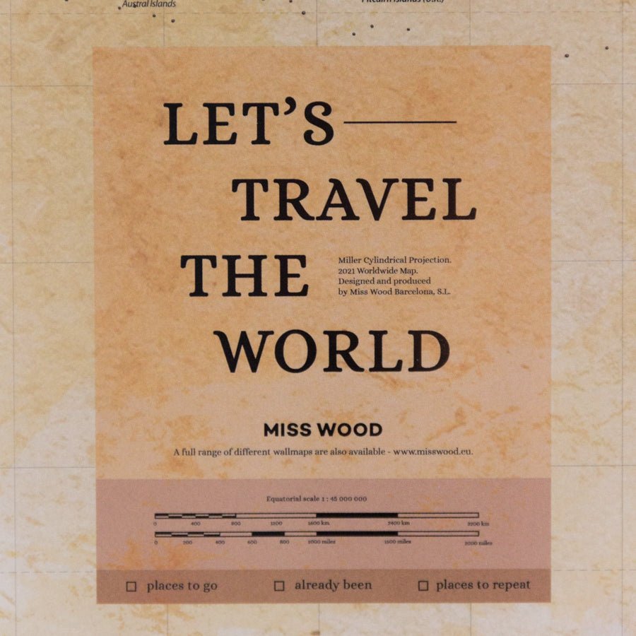 Lámina Mapamundi - Woody Map Poster - Misswood