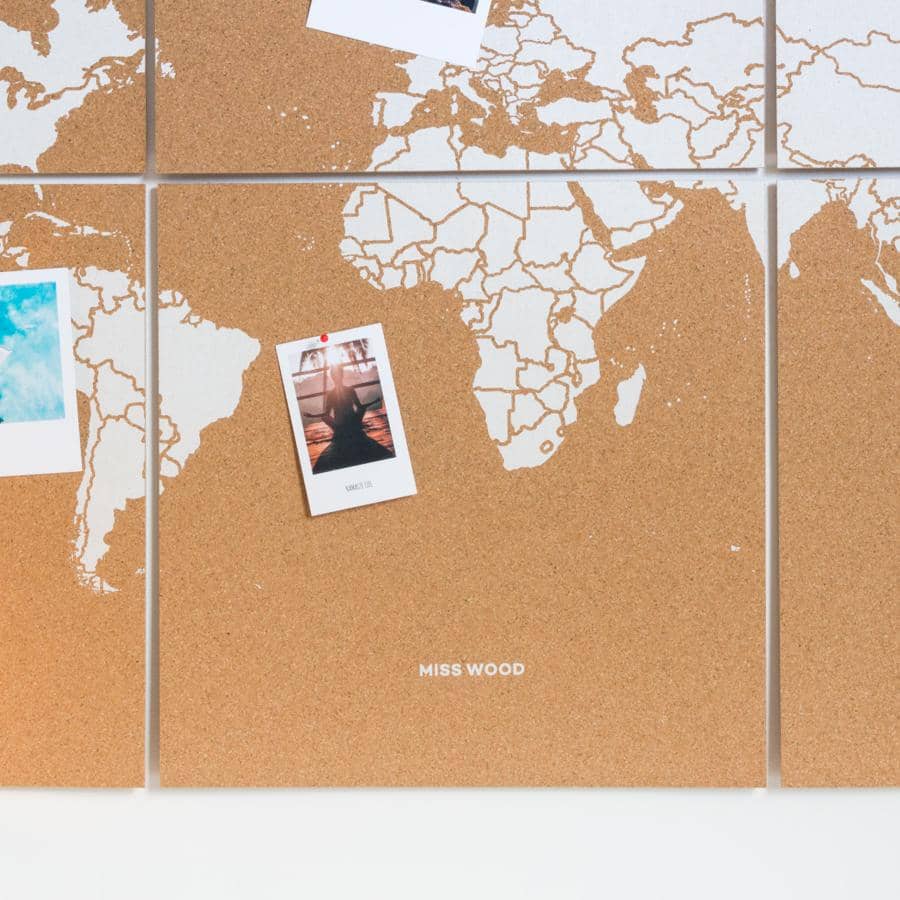 Mapa del mundo de corcho - Woody Map Natural Puzzle - Misswood